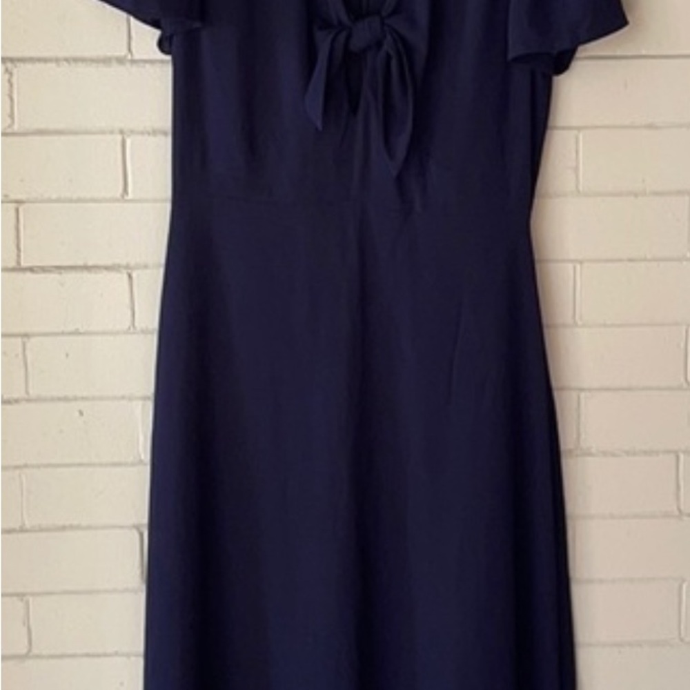 CeCe Navy Midi Dress with Bow Detail - Picture 3 of 3